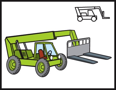 Class 7 Rough Terrain Forklift Illustration